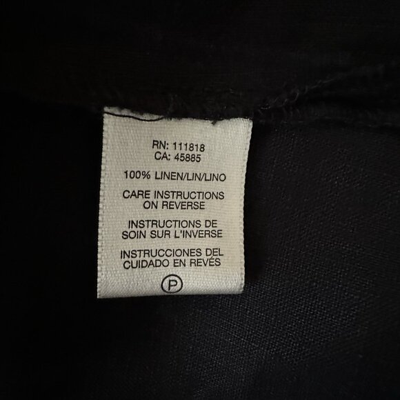 Michael Kors Small Navy 100% Linen Tunic Shirt Embellished Top 3/4 Sleeve Office - Picture 9 of 10